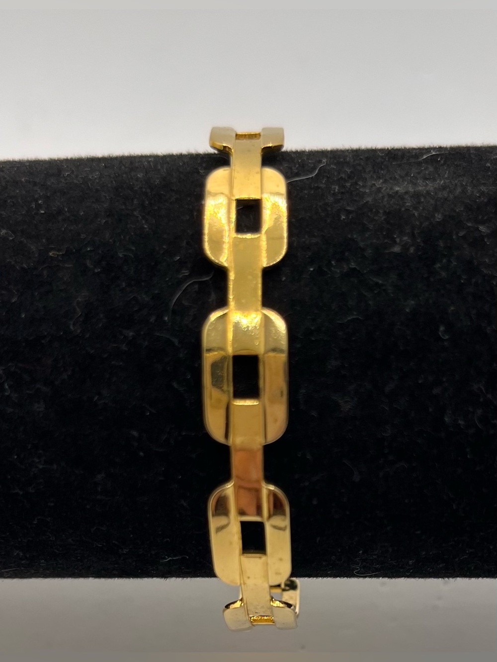 Polished Gold Link Cuff Bracelet for Women